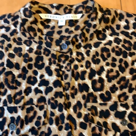 Veronica Beard Leopard Print Silk Blouse 2 - Picture 6 of 10